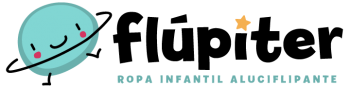 Logo de Flúpiter, moda infantil aluciflipante